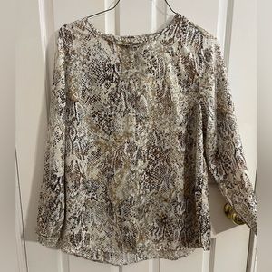 Women’s chicos size 2 snake skin blouse.